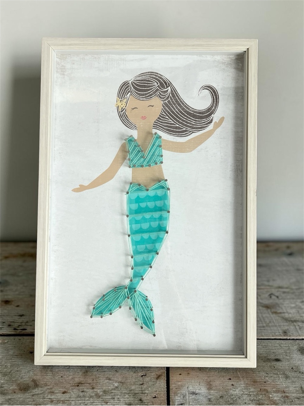 Pillowfort Turquoise Mermaid String Art Wall Decor - 12x18